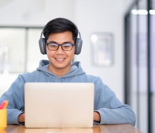 Student at a computer