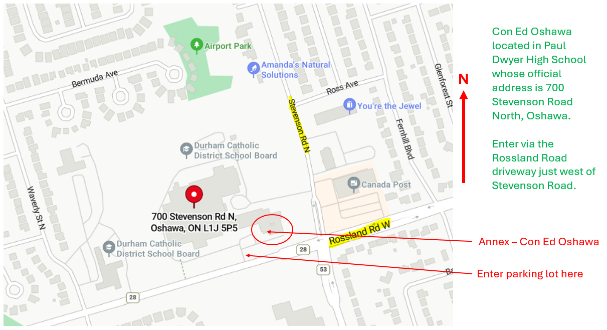 Map of Oshawa Campus